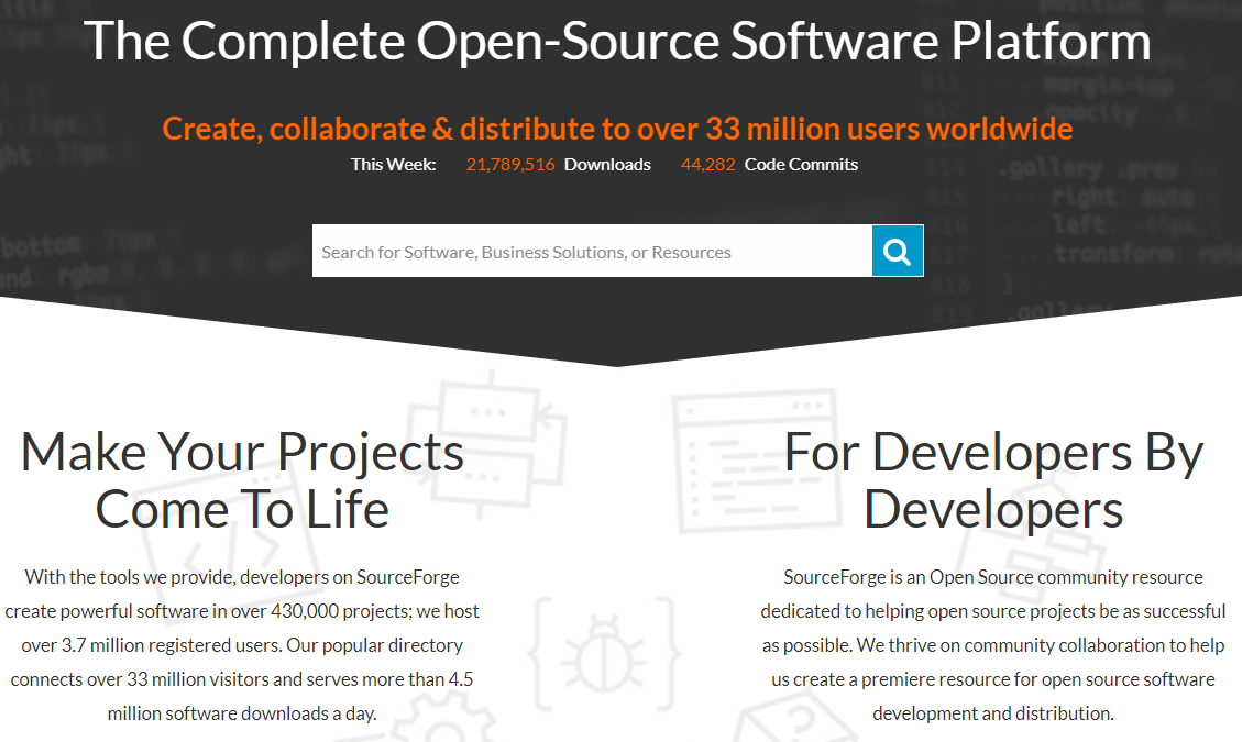 Sourceforge Features