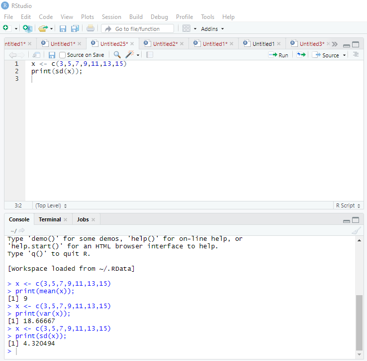 Standard Deviation in R